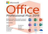 Etiqueta em linha do COA do código chave de Microsoft Office 2019 da transferência para o PC Microsoft Office 2019 pro mais